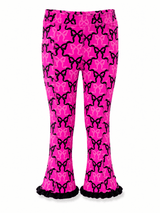 RuffleButts Neon Pink Bow Flared Leggings | Toddler & Youth - Teigan & Co