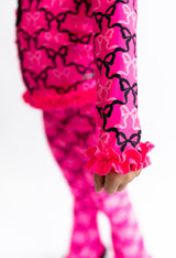RuffleButts Neon Pink Bow Jacket | Toddler & Youth - Teigan & Co