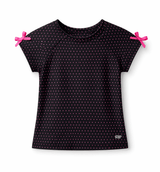 RuffleButts Pink Dot Bow Athletic Tee | Toddler & Youth - Teigan & Co