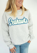 Seahawks Retro Patch Gildan Heavy Blend Crewneck | Women's - Teigan & Co