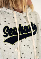 Seahawks Star Print Bubble Hem Hoodie - Teigan & Co