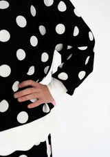 Simply Southern Scallop Black and White Polka Dot Quarter Zip | Women's - Teigan & Co