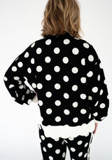 Simply Southern Scallop Black and White Polka Dot Quarter Zip | Women's - Teigan & Co