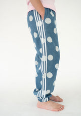 Soft Washed Polka Dot Four Stripe Track Jogger Pants | Women's - Teigan & Co