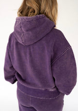 Spartan Patch Acid Wash Crop Hoodie | Women's - Teigan & Co