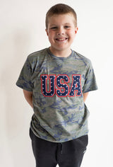 Star - Spangled Camo USA Tee | Youth - Teigan & Co