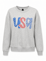 Stars & Gingham USA Patch Crewneck - Teigan & Co