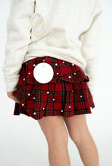 Sweet Wink Christmas Tartan Pearl Skirt | Toddler & Youth - Teigan & Co