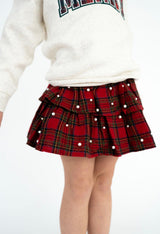 Sweet Wink Christmas Tartan Pearl Skirt | Toddler & Youth - Teigan & Co