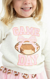 Sweet Wink Game Day Sequin Patch Sweatshirt | Toddler & Youth - Teigan & Co