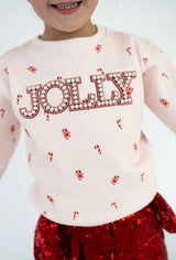 Sweet Wink Jolly Pearl Patch Candy Cane Christmas Sweatshirt | Toddler & Youth - Teigan & Co