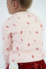 Sweet Wink Jolly Pearl Patch Candy Cane Christmas Sweatshirt | Toddler & Youth - Teigan & Co