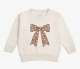 Sweet Wink Mocha Floral Bow Patch Sweatshirt | Toddler & Youth - Teigan & Co
