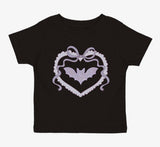 Sweet Wink Rhinestone Bat Patch Halloween Short Sleeve T-Shirt | Toddler & Youth - Teigan & Co