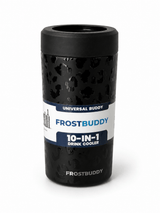 Black Frostbuddy drink cooler on a white background