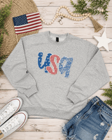 USA Fabric Patch Crew | Women's - Teigan & Co