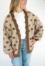 Vintage Polka Dot Scallop Cardigan | Women's - Teigan & Co