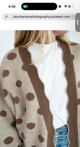 Vintage Polka Dot Scallop Cardigan | Women's - Teigan & Co