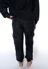 Washed Corded Joggers – Charcoal Black - Teigan & Co