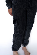 Washed Corded Joggers – Charcoal Black - Teigan & Co