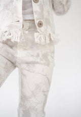 Winter White Camo Denim Double Ruffle Jeans Pants | Toddler & Youth - Teigan & Co