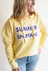 Yellow Sumner Spartans Raw Edge Hoodie | Women's - Teigan & Co