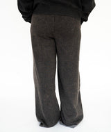 Zenana Acid Washed Fleece Pintuck Wide Leg Pants w/ Pockets-Black | Women's - Teigan & Co