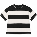 Zenana French Terry Striped Exposed Seam-Black | Women's - Teigan & Co